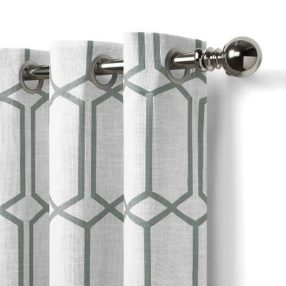 Threadmade Kaiden Geometric Room Darkening Window Curtain, Soft Blue - 52" W x 95" L - color: Soft Blue, size: 52"W x 95"L (Pack of 1)