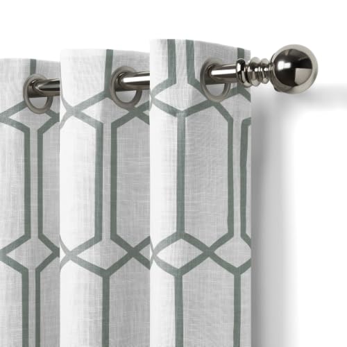 Threadmade Kaiden Geometric Room Darkening Window Curtain, Soft Blue - 52" W x 95" L - color: Soft Blue, size: 52"W x 95"L (Pack of 1)