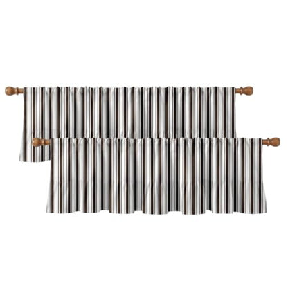Emvency Valances for Windows, Line Ruffle Hem, 2 Pack 52x18 Inch, Striped - color: Brown