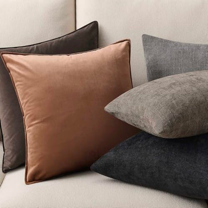 JUSPURBET Chenille Texture 12x20 Lumbar Throw Pillow Covers Set of 2,Black - color: Black, size: 20" x 12" (Pack of 2)
