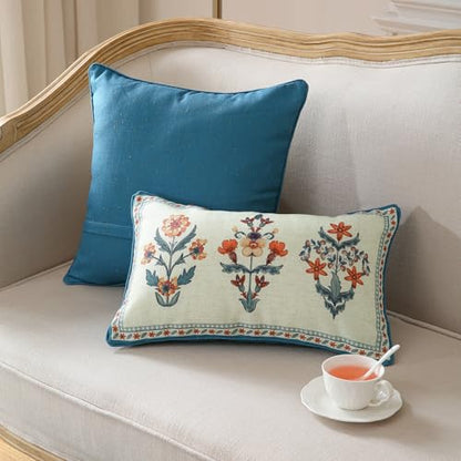 ISAENNE Designer Rectangle Throw Pillow Cover,Set of 2,20"x12" - color: Floralsea a, size: 20" x 12" (Pack of 2)