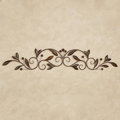 Touch of Class Catalonia Olive Metal Wall Art Topper, Large, Brown - color: Brown, size: 8"L x 46"W