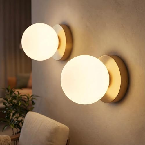 Battery Operated Wall Sconce Set of 2,Wireless Rechargeable Gold Wall Light with 14000mAh Dimmable Battery and Remote,Portables Cordless Wall Lamp Fixtures for Living Room Hallway Bedroom - color: Gold, size: 2 PCS