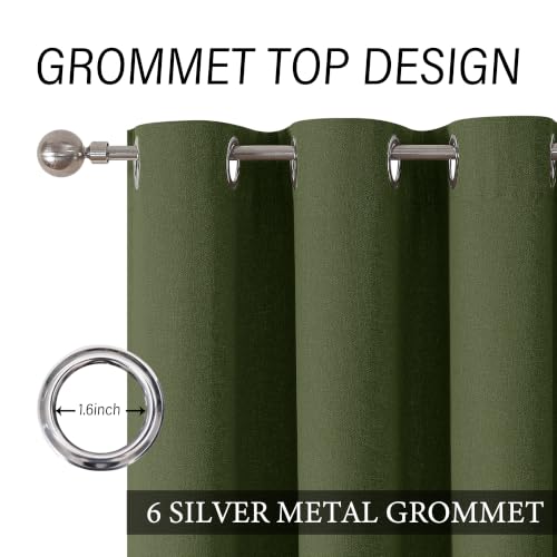 ChrisDowa Olive Green Blackout Curtains 72 Inches Long 2 Panels for Bedroom - color: Olive Green, size: 40"W x 72"L (Pack of 2)