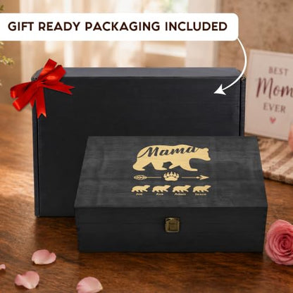 Personalized Mama Bear Memory Box, Engraved Gift for Mom or Grandma - style: 19. Mama Bear Designs