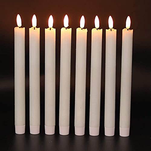 GenSwin Flameless Taper Candles LED Battery Operated Remote Timer White - color: 8-White