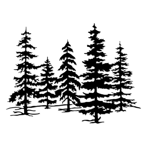 Metal Pine Tree Wall Art Forest Decor