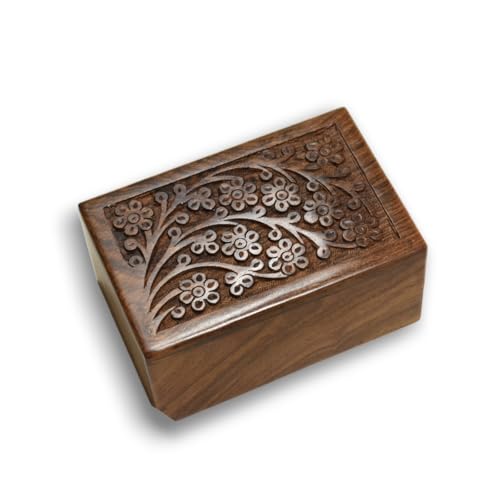 Handcrafted Wooden Urn (X-Small Size) Beautiful Unique Tree of Life Rosewood Design - Urns for Human or Pet Ashes (X-Small) - size: Small