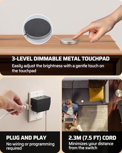 DEWENWILS 2 Pack Touch Dimmer Switch, 3 Levels of Dimming, Black - color: Black, size: 2 Pack