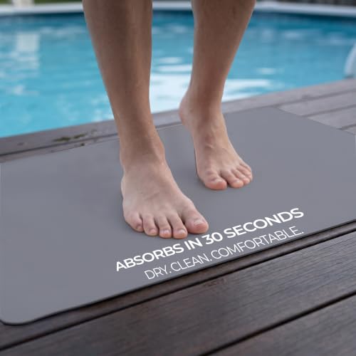 Homergy Bath Mat for Bathroom Non Slip, Quick Dry, 20x32 in, Grey - color: Gray, size: 20" x 32"