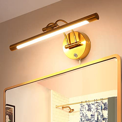 MantoLite LED Dimmable Wall Sconce,16in Plug-in Adjustable Arm Vanity Light - size: 16inch dimmable