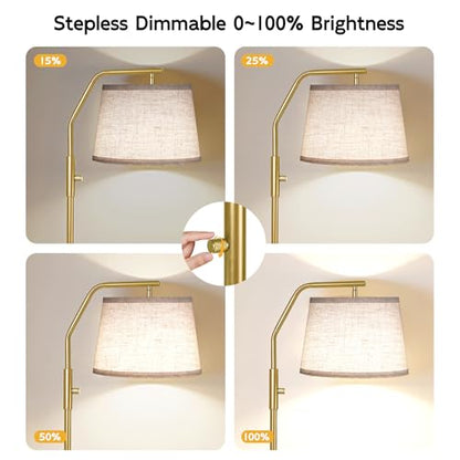SUNMORY Floor Lamps for Living Room, 0-100% Dimmable Standing Lamp - color: Gold