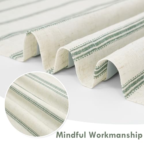 DriftAway Farmhouse Stripe Blackout Curtains, Grommet, W52xL36, Loden Green - color: G Loden Green Stripe, size: 52"W x 36"L (Pack of 2)