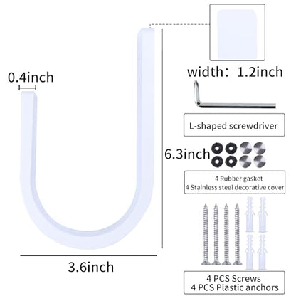 2 Pack Curtain Tiebacks Natural Wood Curtain Holdbacks, White - color: White