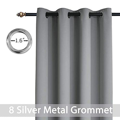Yakamok Grey Room Darkening Window Curtains 52x36 Inch for Kitchen - color: Grey, size: 52"W x 36"L (Pack of 2)