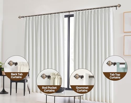 KAMANINA 1 Inch Curtain Rods for Windows 66 to 120 Inch, Bronze Drapery Rod - color: Bronze, size: 66-120"