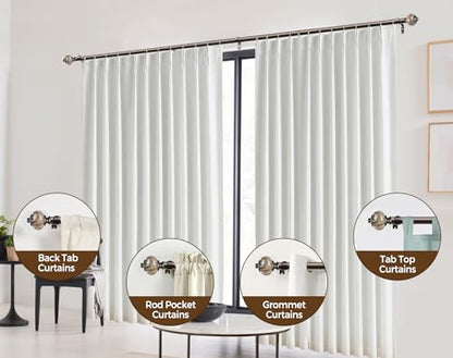 KAMANINA 1 Inch Curtain Rods for Windows 66 to 120 Inch, Bronze Drapery Rod - color: Bronze, size: 66-120"