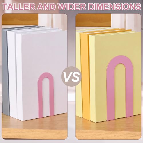 Chunful 6 Pcs Pink Metal BookEnds Shelves, 7.5 x 5.75 x 3.5 in - color: Pink, size: 7.5*5.75*3.5inch