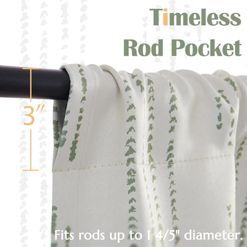 jinchan Striped Window Valance 16 Inch Modern Boho 1 Panel Green on Beige - color: Boho| Green on Beige, size: 52"W x 16"L (Pack of 1)