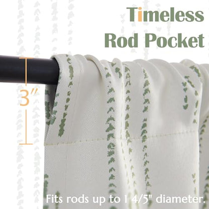 jinchan Striped Window Valance 16 Inch Modern Boho 1 Panel Green on Beige - color: Boho| Green on Beige, size: 52"W x 16"L (Pack of 1)