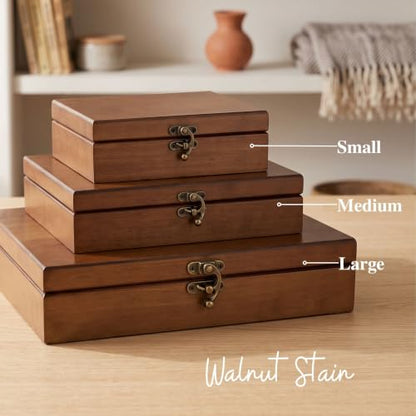 WE Games Old World Wooden Keepsake Box - color: Walnut, size: Small