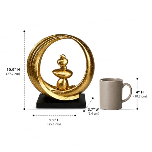 Gold Sculptures Decor for Modern Home Shelves Fireplace Mantel - color: Whole Gold
