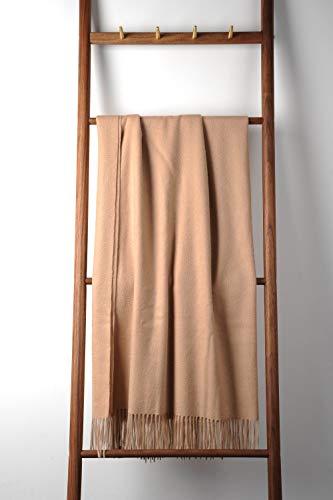EP Mode 100% Pure Cashmere Throw Blanket for Sofa, Rugby Tan - color: Rugby Tan