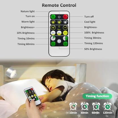 Racokky LED Wall Sconces 2 Pcs with Remote, Wall Lights 3000mAh Rechargeable Battery Operated, 3 Color Temperatures & Dimmable Wall Lamp Magnetic 360° Rotation Light for Bedroom Living Room(Silver) - color: Silver