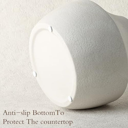 White Ceramic Flower Vase for Centerpieces, 5.2in Small Hydrangea Vase - color: 1-white/5.2“