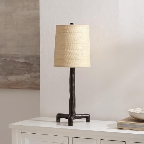 SAFAVIEH Soline Table Lamp, 24.25" Rustic Black/Natural TBL4667A