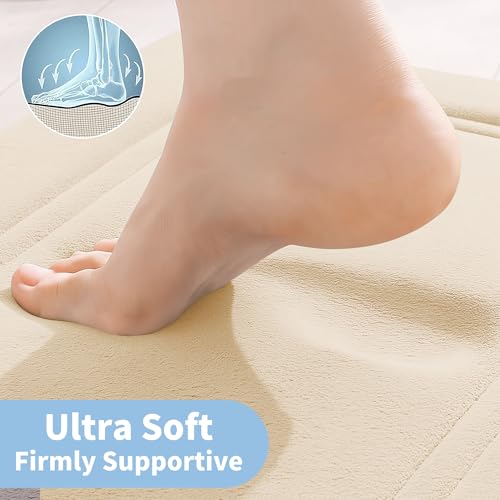 Cupic Cupid Memory Foam Bath Mat 20"×32", Non Slip Bathroom Rugs, Cream - color: Cream, size: 1'8" x 2'8" (20" x 32")