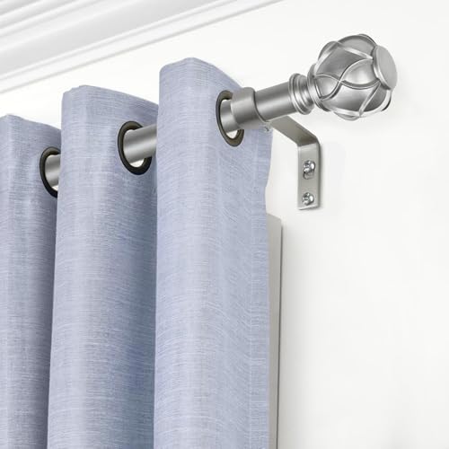 KAMANINA 1 Inch Curtain Rod 28-48 Inch, 2 Pack Antique Silver Drapery Rods - color: Antique Silver, size: 28-48"(2Pack)