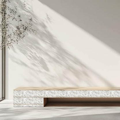 IVN Wallpaper Border Peel and Stick Wall Classic White Carving 4x196 Inch - color: Classic White Carving