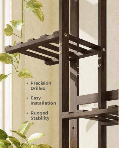 Bamworld Bamboo Plant Stand Indoor 6 Tiered Plant Shelf, Walnut 48 Inch - color: Walnut