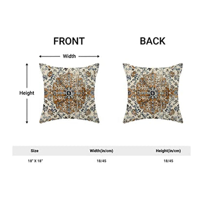 Blue Gold Carpet Pattern Boho Pillow Covers 18x18 Set of 2 - color: Boho-11, size: 18" x 18" (Pack of 2)