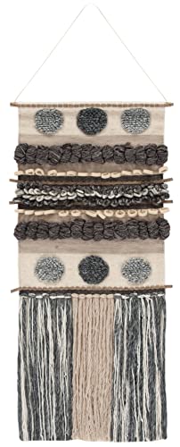 SAFAVIEH Home Collection Sedona Roxzie Boho Tribal Ivory/Grey Wool Woven Tapestry Hanging Wall Art