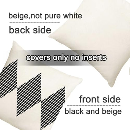 Outdoor Pillows Covers 20x20 Waterproof,Black and Beige Set of 4(No Insert) - color: Black and Beige, size: 20" x 20" (Pack of 4)