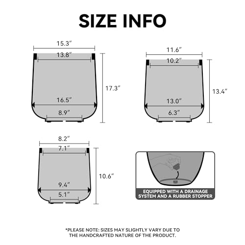 Kante Large Round Curved CON Gray Concrete Planter 16.5" Dia, Outdoor - color: Light Gray, size: 15.3" D