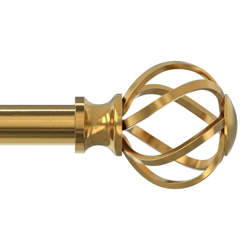 VOIIY Gold Curtain Rod 30-42 Inch, Adjustable Curtain Rods for Windows - color: Brass Gold, size: 30"-42"|1 Pack
