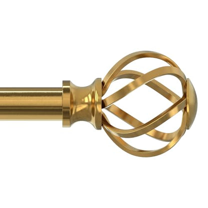 VOIIY Gold Curtain Rod 30-42 Inch, Adjustable Curtain Rods for Windows - color: Brass Gold, size: 30"-42"|1 Pack