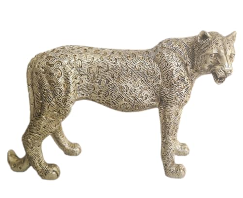 Hymmah Gold Cheetah Statue Home Decor Sculpture Rustic Home Decorations for Home - style: Cheetah
