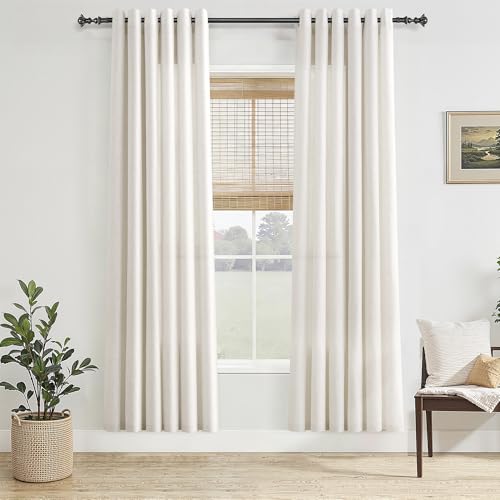 Jowels Natural Linen Grommet Curtains 80 Inch Long 2 Panels for Living Room - color: Natural, size: 40"W x 80"L (Pack of 2)