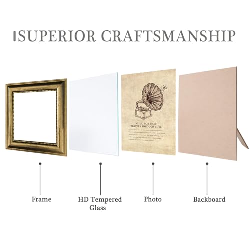 5x5 Picture Frames Set of 4- Rustic Retro Photo Frame with Real Glass Wall Mount and Tabletop Display Family Friends Wedding Gift - color: ps-Mix Color-4pcs, size: 5x5in