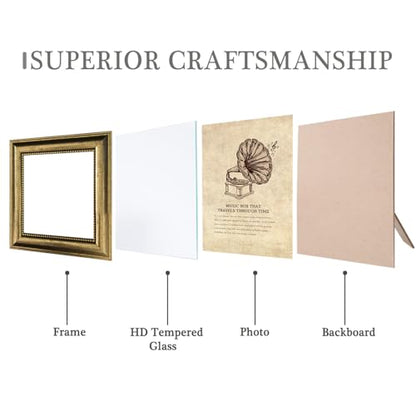 5x5 Picture Frames Set of 4- Rustic Retro Photo Frame with Real Glass Wall Mount and Tabletop Display Family Friends Wedding Gift - color: ps-Mix Color-4pcs, size: 5x5in
