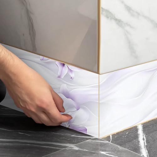 IVN Wallpaper Border Peel and Stick Wall Purple Lily Silk 4x196 Inch - color: Purple Lily Silk