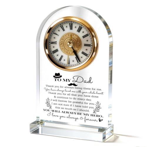 WKYAER Acrylic Desk Clock for Dad, to My Dad Gift from Daughter Son, Home Table Clock Decor, Fathers Day Birthday, Living Room Bedroom Office Decor 4.3 x 7.8 in - color: Dad 04