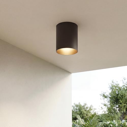 Progress Lighting 5-Inch Cylinder Outdoor Flush Mount Ceiling Light, Antique Bronze - color: Antique Bronze
