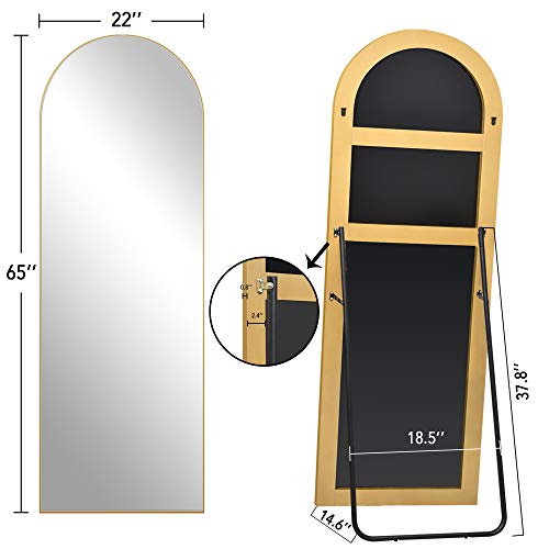 PexFix Full Length Mirror, 65''x22'' Gold Arched Mirror Large Floor Mirror Standing Leaning Hanging [65''x22'' - Gold]