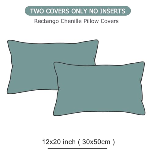GAWAMAY Decorative Corduroy Throw Pillow Covers 12x20 Blue Green 2 Pack - color: Blue Green, size: 20" x 12" (Pack of 2)