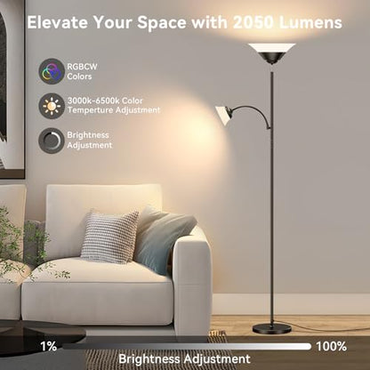 SIBRILLE B0FSZL5WQYSIBRILLE RGB Torchiere Floor Lamp